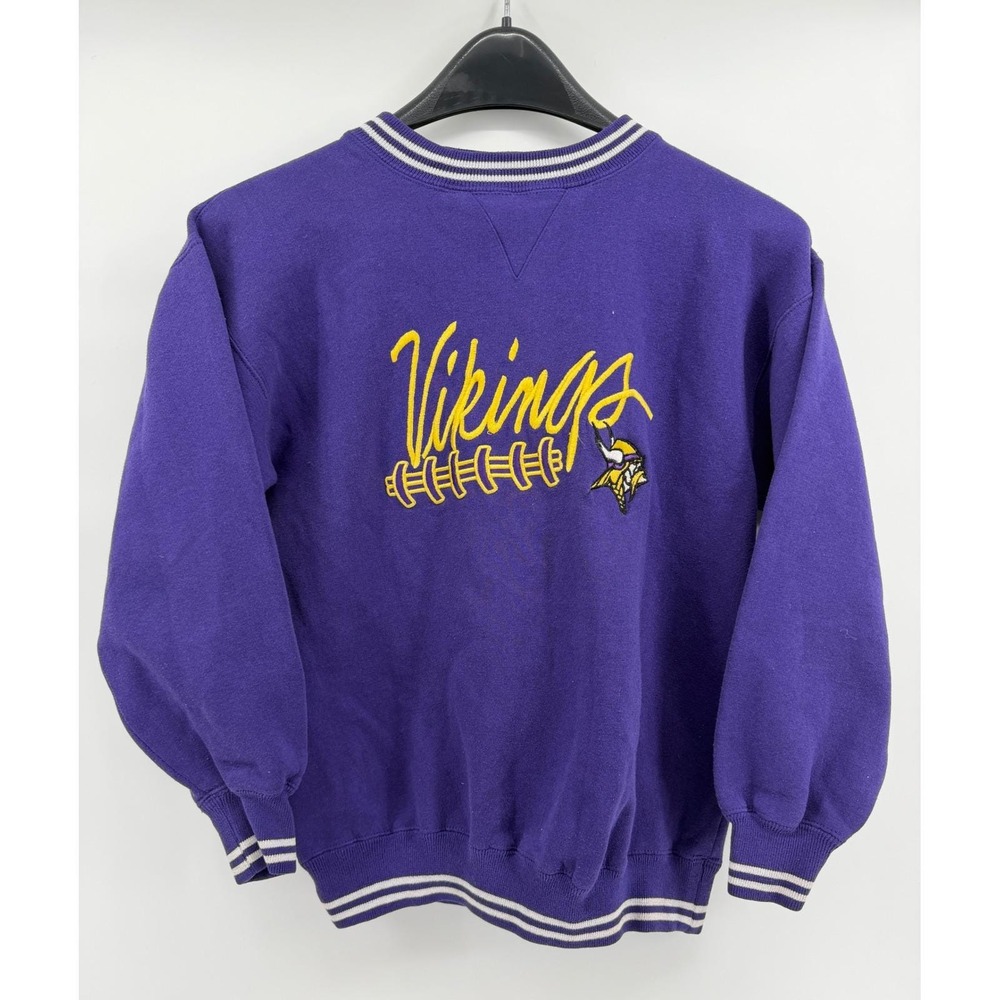 Vintage Cadre Athletic Minnesota Vikings Kids Sweatshirt Purple Medium NFL - Picture 4 of 4